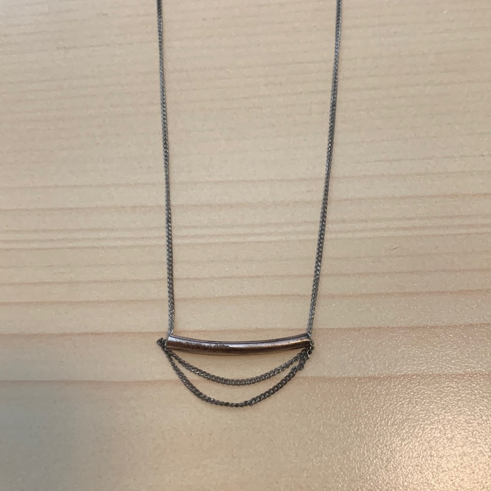 American Eagle silver tube necklace